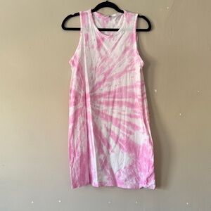 J. Crew Pink and White Tie-Dye Dress